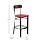 Flash Furniture Red Vinyl Seat Barstool with Walnut Wood Back XU-DG6V6RDV-WAL-GG - alternate 4
